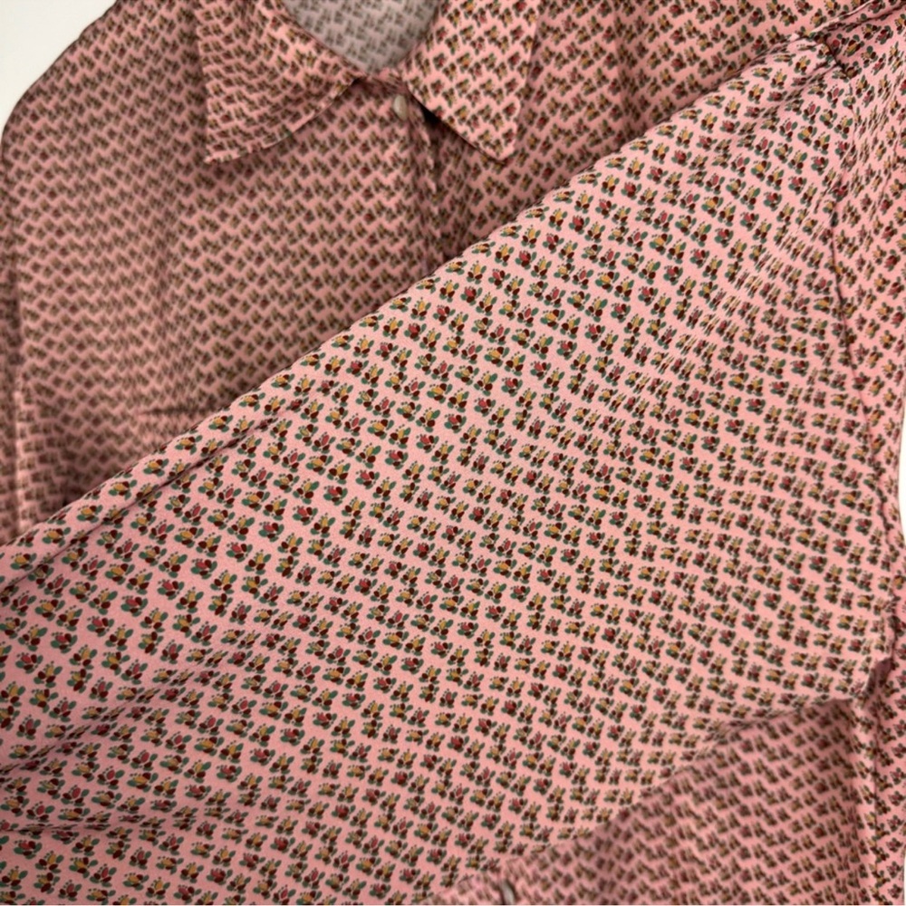 Zara Long Sleeve Patterned Dress - Pink and Cream - Picture 5 of 8